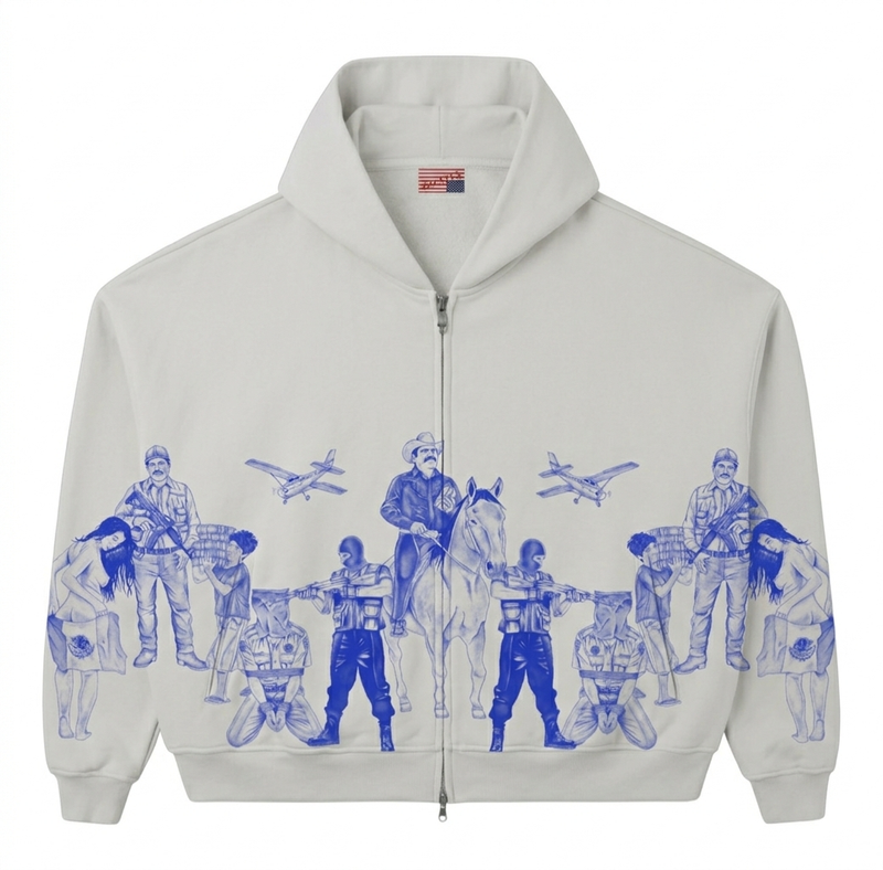 Brick All Over Zip Up (Grey)