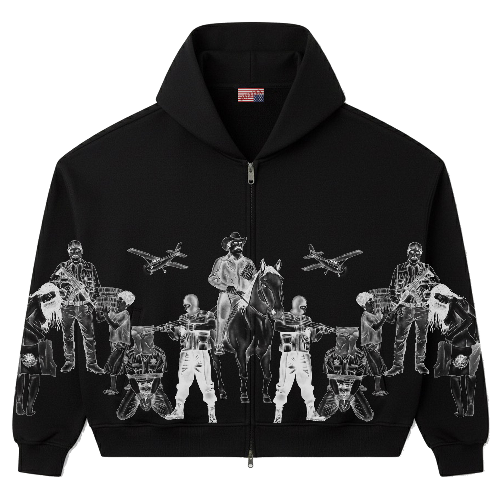 Brick All Over Zip Up (Black)